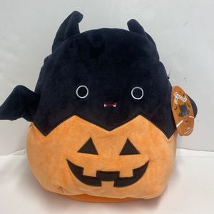 Halloween Squishmallow “EMILY” Bat In Pumpkin Trick Or Treat Plush Pail Bag 12’